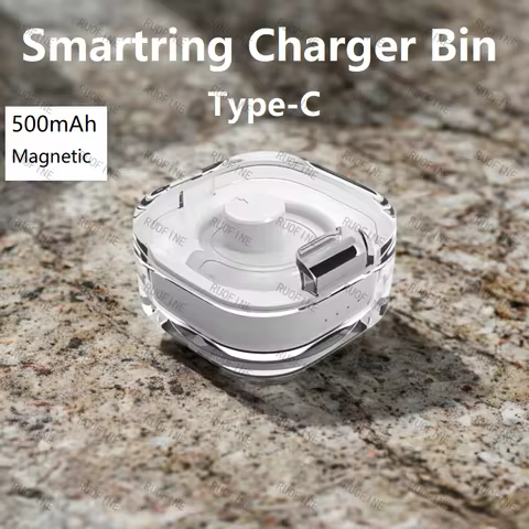 RUOFINE Portable Charger For R02 R03 R06 R09 Smartring Crystal Transparent Charging Bin 500mAh Type-