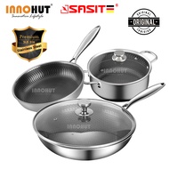 Innohut 3 In 1 SUS 316 Stainless Steel Non-Stick Sasite Wok, Pot And Pan Kitchen Cookware Set