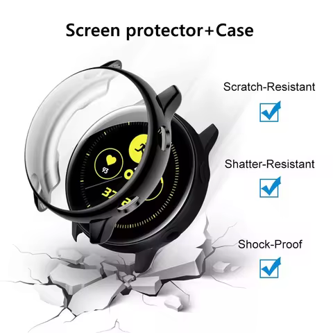 Watch Case for Samsung Galaxy Watch Active 2 44mm 40mm TPU All-Around Bumper Screen Protector+Film S