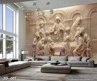 Wallpaper Dinding Custom 3D Kristen Lukisan Tuhan Yesus Gambar Maria .