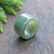 Green Jade Ring Glass Material Pipe Shape size 53-54 mm