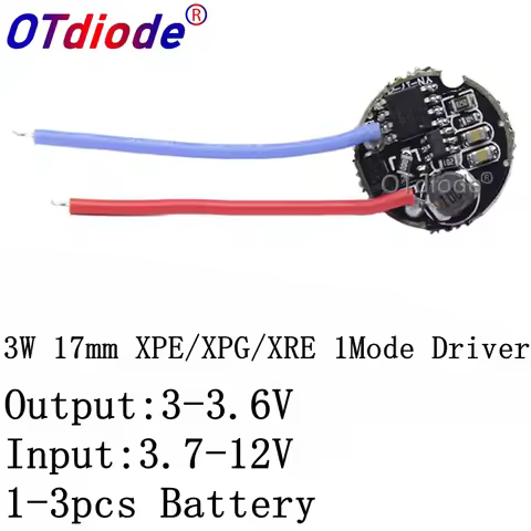 1PCS 3W LED driver 17mm 3.7-12V DC 1 Mode LED Flashlight Driver for XRE-Q5/XPE /XBD XB-D all kind of