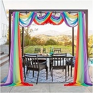 Sheer Curtain Outdoor Sheer Wedding Arch Drapes Party Backdrop Curtain Panels for Stage Backdrop Dec