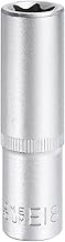 HARFINGTON E-Torx Socket 1/2" Drive E18 External Torx Deep Socket CR-V Steel 6 Point Spline Socket E