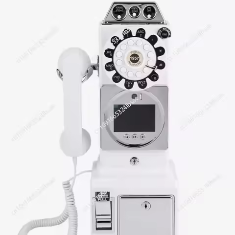 White Audio Guestbook Portable Design Video Audio Guestbook Phone