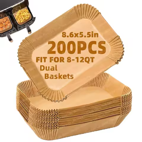 Air Fryer Paper Liner Disposable for Ninja Dual Zone Airfryer Rectangle Parchment Paper For Ninja DZ