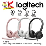 LOGITECH H390 USB COMPUTER HEADSET WITH ENHANCED DIGITAL AUDIO & IN-LINE CONTROL / NOISE CANCELLING 