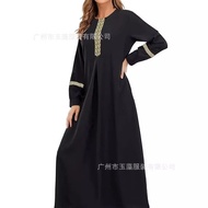 baju raya 2023 baju raya 2024 viral Ladies Muslim Long Solid Color Dress