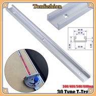 TONFASHION 1Pcs T-Track, Aluminium Alloy 300-600mm T-Slot Track, Slide Guide Rail T Slider Fixture S
