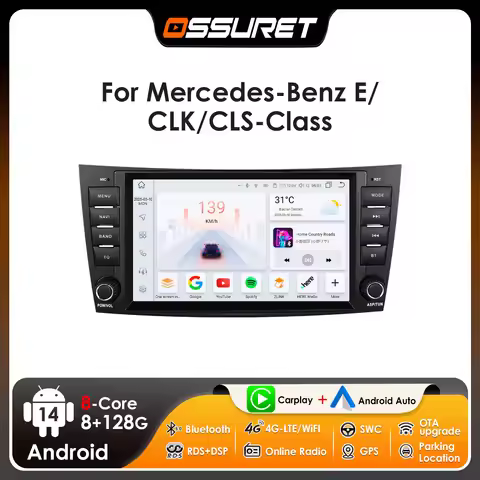 Ossuret 8inch 2Din Android12 Car Radio for Mercedes Benz E-Class W219 W211 W209 Multimedia UI7862 GP