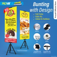 Bunting / Banner /  Backdrop Printing ( Siap Design / Pakej Service Design )