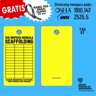 Loto Tag: Scaffolding Scale Inspection Tag, yellow, Outdoor Waterproof.