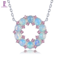 Lohaspie Jewelry Mặt dây chuyền bạc nguyên chất 2 carat chính hãng 925 Mặt dây chuyền Opal tự nhiên