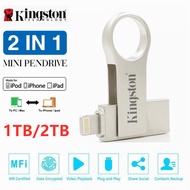 Kingston I-Flash Drive แฟลชไดรฟ์ USB OTG 1TB 2TB สำหรับ iPhone14/13/12/11/X//8/7/6/5  iPad iPod iOS อุปกรณ์จัดเก็บข้อมูลภายนอก