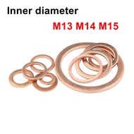 Copper Flat Washer M13 M14 M15  Seal Gasket inner diameter 3mm Sealing Ring Thin Sheet T3 Red copper