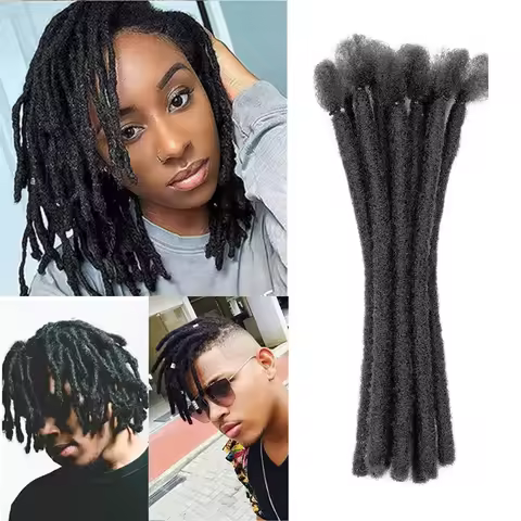 H&STAR Synthetic 8Inch Handmade 10strands Braids Dreadlocks Hair Extension Hair Black Brown Reggae W
