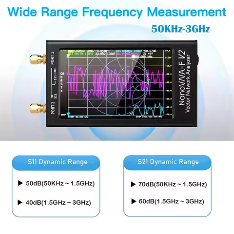 NanoVNA V2 RF Measurement Set HT5 1300MHz-10GHz 6-9dBi UWB Broadband Antenna 50KHz-3000MHz Analyzer 