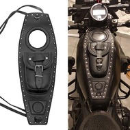 Motorcycle Front Black Leather Oil Fuel Tank Cover Storage Bag For Harley Sportster Iron XL 883 1200