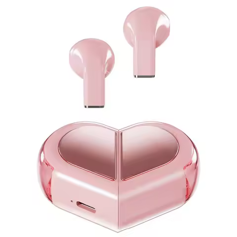 K520 Wireless Earbuds Stereo Earphones With Rotatable Love Heart Shaped Charging Case Low Latency He