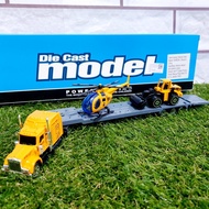 Diecast set Truck Konstruksi Buldozer Excavator Trailer Anak Miniatur
