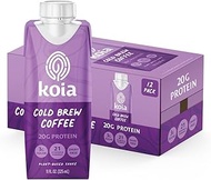 Koia Plant Based Protein Shake, Cold Brew Coffee, 20g Protein, 3g Sugar, 6g Prebiotic Fiber, 21 Vita