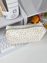 1PC Small Flower Print Pencil Case Ins Style Highly Attractive Student Desktop Pencil Bag Pen Holder