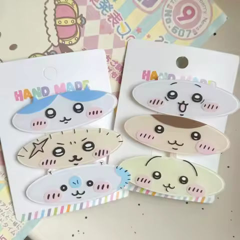 New Chikawa Acrylic Hairpin Hachiware Usagi Head Ornaments Cartoon Momonga Duckbill Clip Student Ban