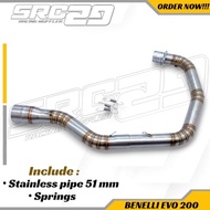 Stainless pipe exhaust benelli evo 200 / benelli efi 200 / benelli motobi evo 200 stainless pipe 50m
