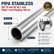 Stainless steel pipe OD 19 mm ID 16.7 mm thick 1 mm long 100 cm