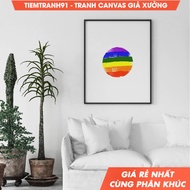 Wall painting, Pride, wall art, LGBT rainbow colors circle, modern art, poster, pride flag picture, 