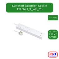 Schneider 4G+2USB Switched Extension Socket TSH34U_3_WE_C5