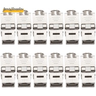12 Pcs RJ45  Cat7 Cat6A Shielded  Zinc Alloy Module Network  Jack Connector Adapter 10GB Network