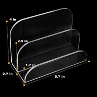 Acrylic Mail Organizer 2 Sections, File Organizer for Desk Clear Desk Organizer File Sorter File Fol