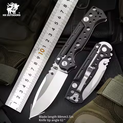 HX Outdoors 14C28N Tactical Folding Knife 60HRC Pocket Survival Hunting Rescue Camping Knives EDC To
