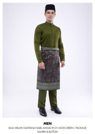 [GREEN SET] Baju Melayu Nabil Ahmad by JAKEL Baju Melayu Raya Cekak Musang Slim Fit