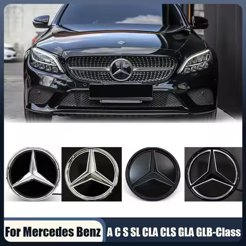 For Mercedes Benz Front Grille Mirror Star LED White Illuminated Emblems W177 W205 W217 R231 W118 C2