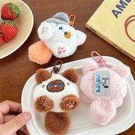 Stuffed cat packaging decoration keychain cat cute christmas birthday keychain fashion long tail cat