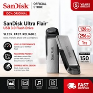 SanDisk Ultra Flair 128GB/256GB/512GB/1TB USB 3.0 Flash Drive (Speed Up to 150MB/s) PenDrive