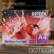 GOTECH 115 GSM PLAIN Glossy Photo Paper CONTENTS 100 SHEETS Gotech Glossy Photo Paper 115 gsm