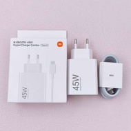 45W Xiaomi Turbo Charger EU Fast Charging Wall Power Adapter 6A USB C Cable For Redmi Note 15 14 13 