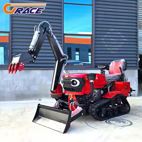 Customization EPA Euro V Multi-Function Compact Tractor with Excavator 35HP Crawler Tractor Cultivat