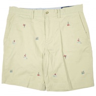 POLO RALPH LAUREN 彈性經典款刺繡斜紋棉布短褲 航海風 34 米色 短褲 [二手] [POLO RALPH LAUREN]