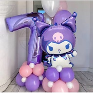 UNGU 31pcs KUROMI PURPLE NUMBER STAND BALLOON PACKAGE