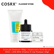 Cosrx Bundle Set (Low pH Cleanser 150ml + Hyaluronic Acid Serum 20ml + AHA BHA Vitamin C Lip Plumper 20g)