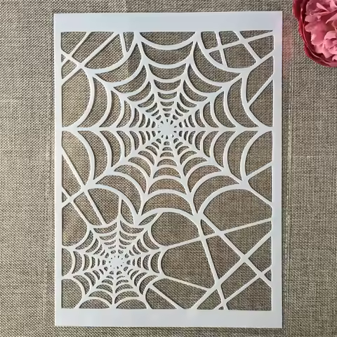 29cm A4 Spider Web Net DIY Layering Stencils Painting Scrapbook Coloring Embossing Album Decorative 