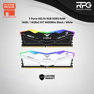 (READY STOCK) T-FORCE DELTA RGB 16GB / 16GBx2 KIT DDR5 6000MHz DESKTOP MEMORY BLACK
