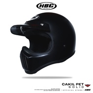 HBC Cakil Pet Solid - Black Glossy - Retro Helmet