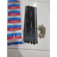 700c fixie bike spokes 283mm long black silver iron MAYA
