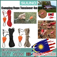 Camping Rope Pulley Adjuster 4mm 4m Paracord Outdoor Adjustable Tensioner Reflective Tent Buckle