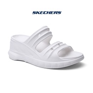 Skechers_สเก็ตเชอร์ส รองเท้า ผู้หญิง รองเท้าแตะส้นสูง Arch Fit Rumble Cali Shoes รองเท้าแตะส้นสูง Wedge Sandals-White